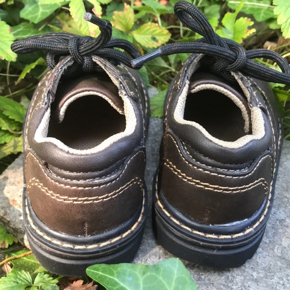 L U Lace Up Sturdy Black Sole Brown Oxford Shoes 5 - Picture 8 of 8